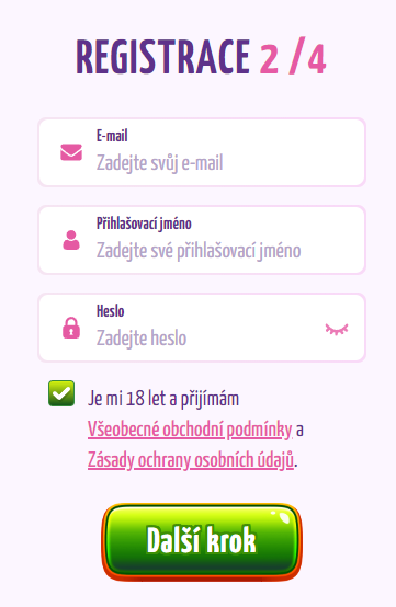 Zadání přihlašovacích údajůi