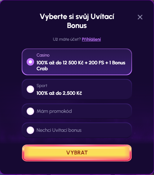 Registrace v kasinu Novajackpot