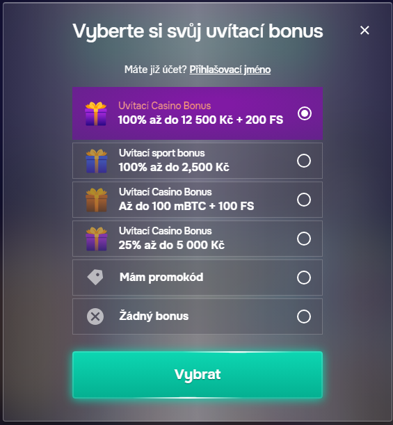 Registrace v kasinu SG Casino